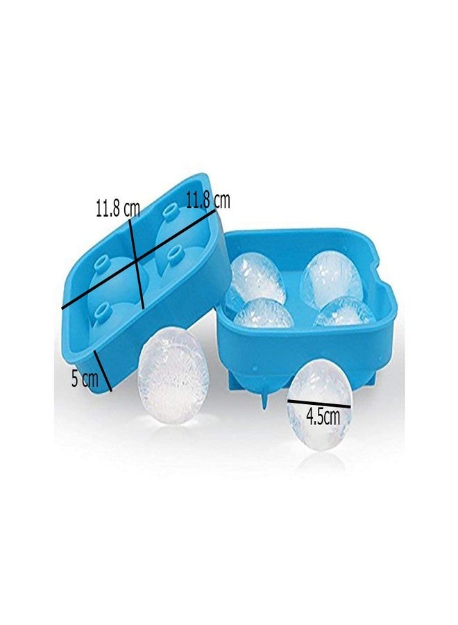 ستايليز قوالب مكعبات الثلج من السيليكون الكروية من ستايليز، 4 قطع، مع غطاء، مثالية لصنع كرات الثلج لعشاق الويسكي والكوكتيلات (4 كرات مستديرة، S1297) - Image 5